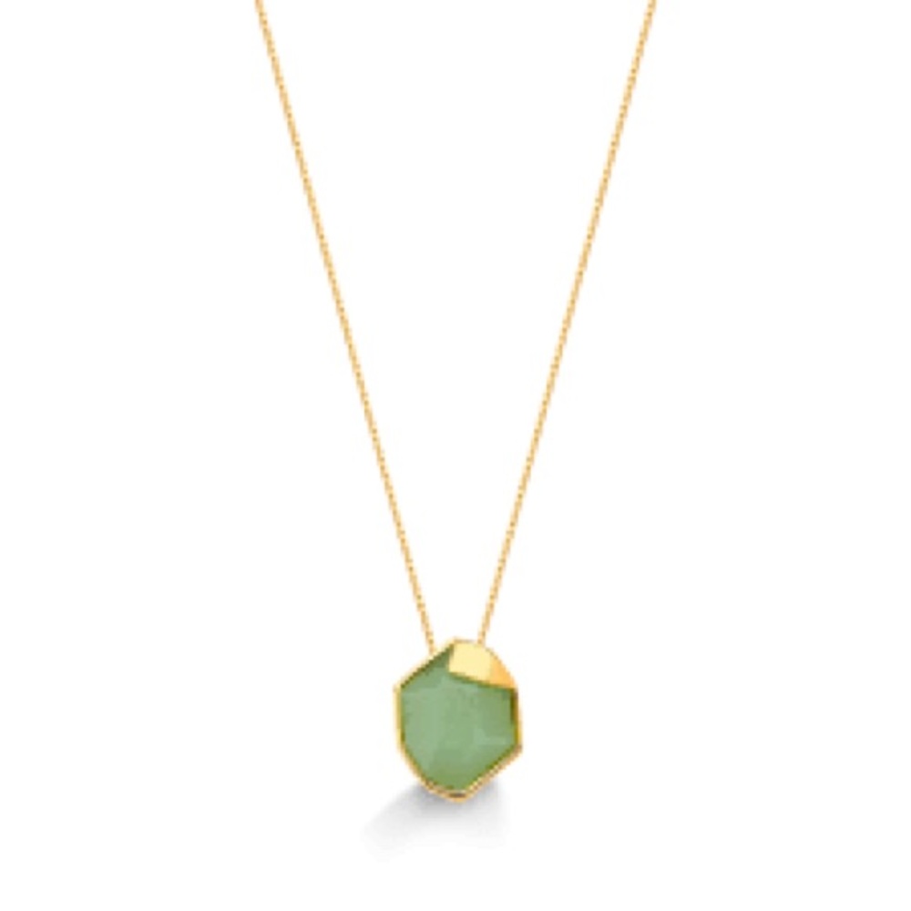 Brand new Maria dolores gold plated necklace real gem stone